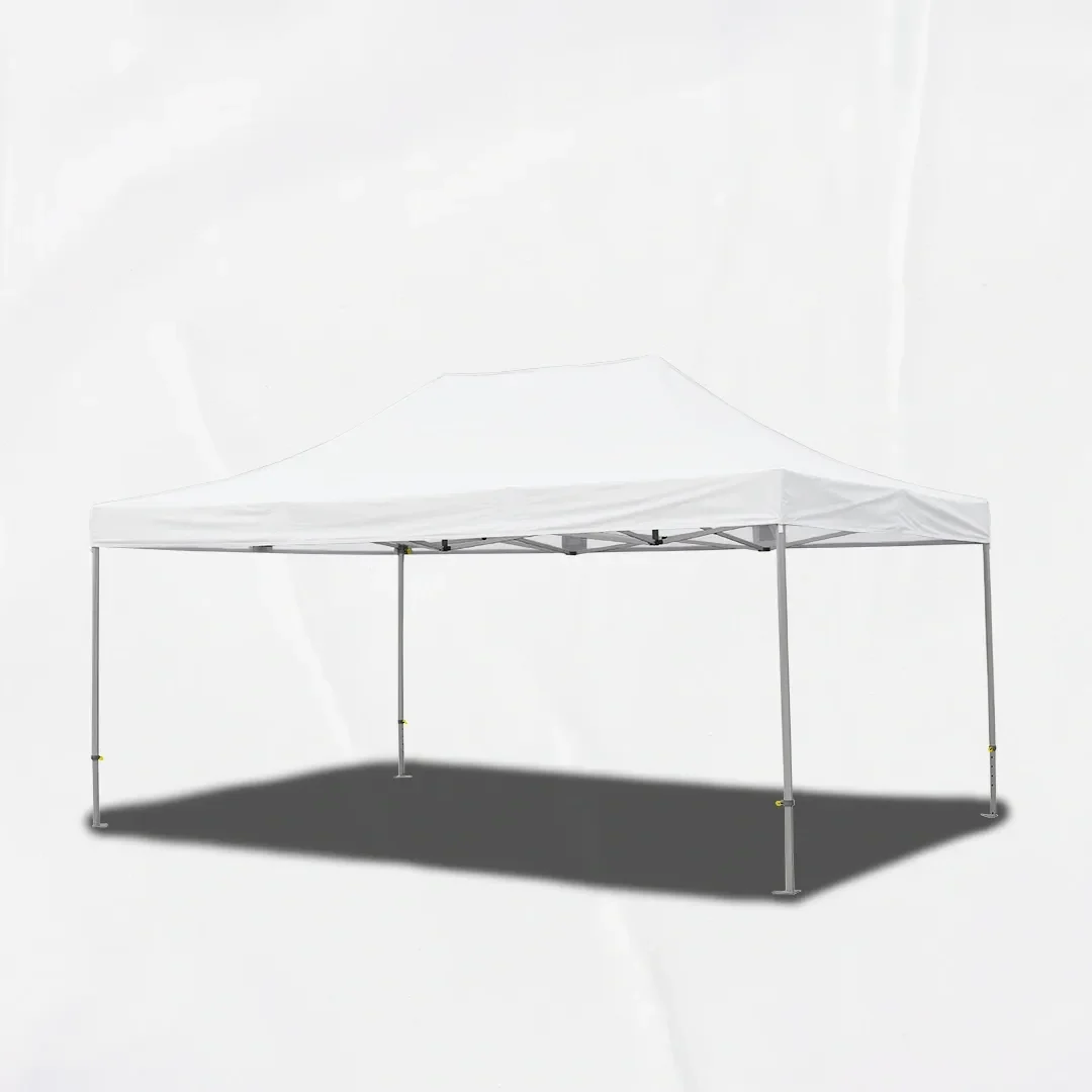 Carpa Plegable 6x4 m de 4 pilares, Gama ELITE 57mm, Sin laterales, blanco
