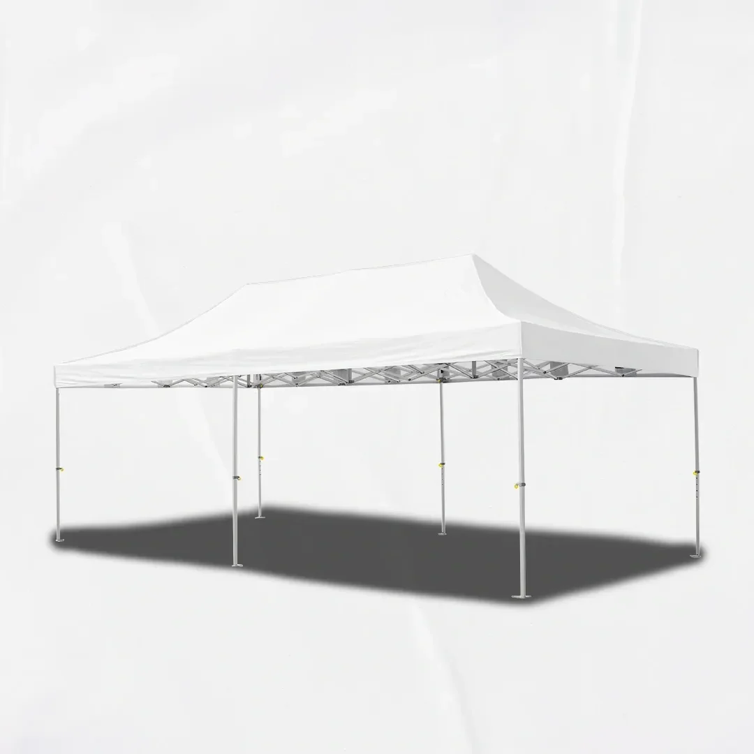 Carpa Plegable 6x4 m de 6 pilares, Gama ELITE 57mm, Sin laterales, blanco