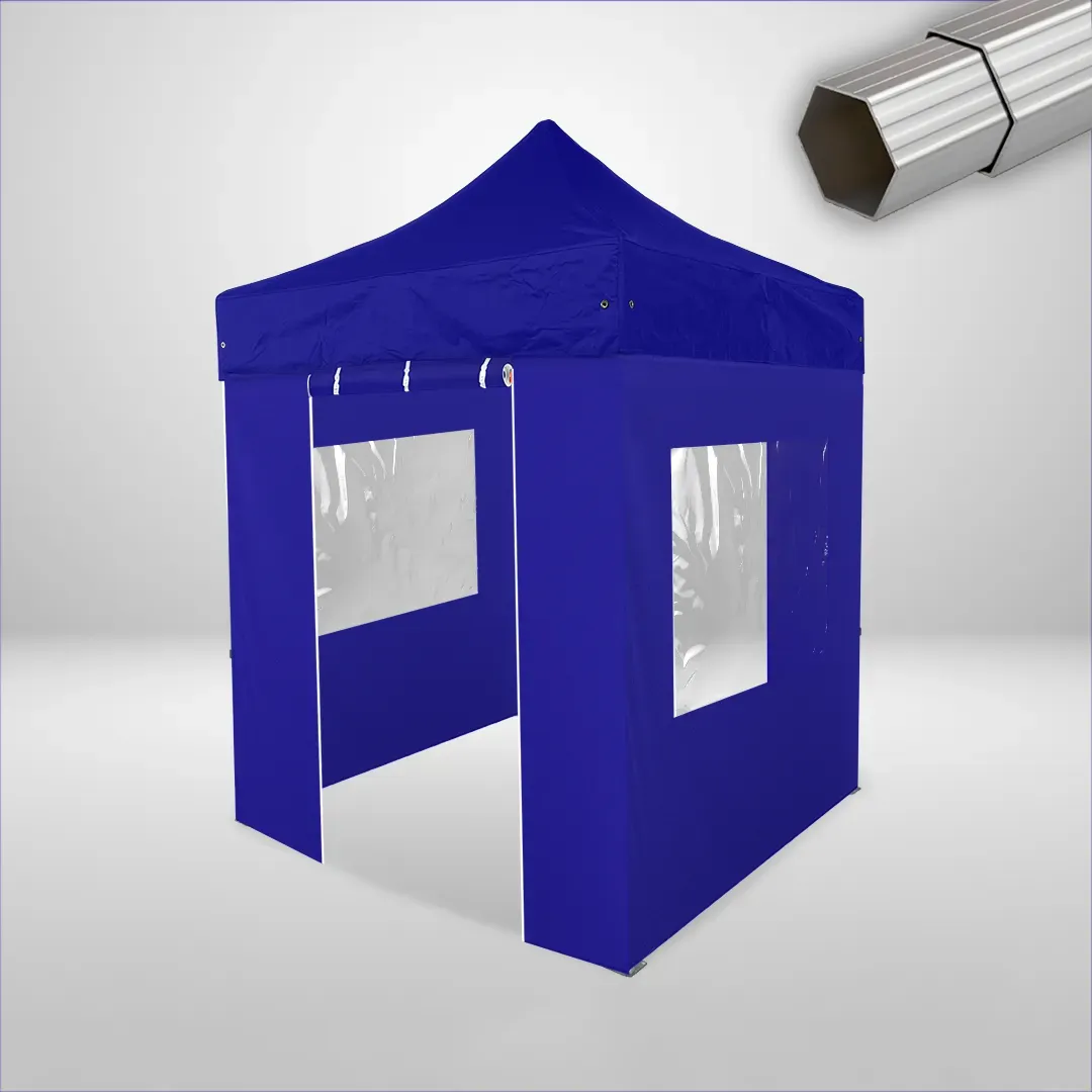 Carpa Plegable 2x2 m, Gama ELITE 50mm, 2 laterales con puerta y 2 laterales con ventanas, azul 1 Carpa Plegable 2x2 m, Gama ELITE 50mm, 2 laterales con puerta y 2 laterales con ventanas, azul