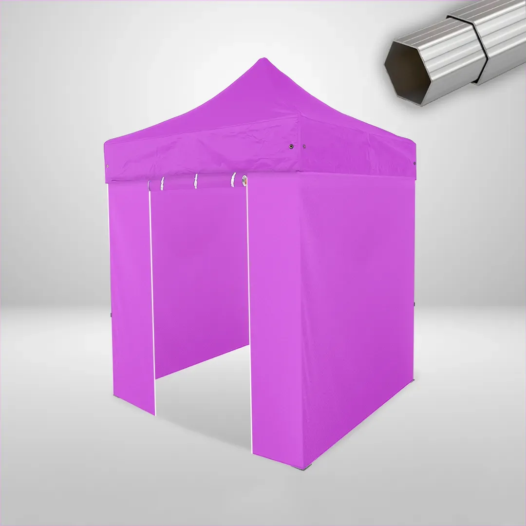 Carpa Plegable 2x2 m, Gama ELITE 50mm, 3 laterales lisos y 1 lateral con puerta, rosa 1 Carpa Plegable 2x2 m, Gama ELITE 50mm, 3 laterales lisos y 1 lateral con puerta, rosa