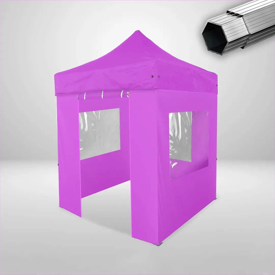 Carpa Plegable 2x2 m, Gama PLUS 40mm, 3 laterales con ventanas y 1 laterales con puerta, rosa 1 Carpa Plegable 2x2 m, Gama PLUS 40mm, 3 laterales con ventanas y 1 laterales con puerta, rosa