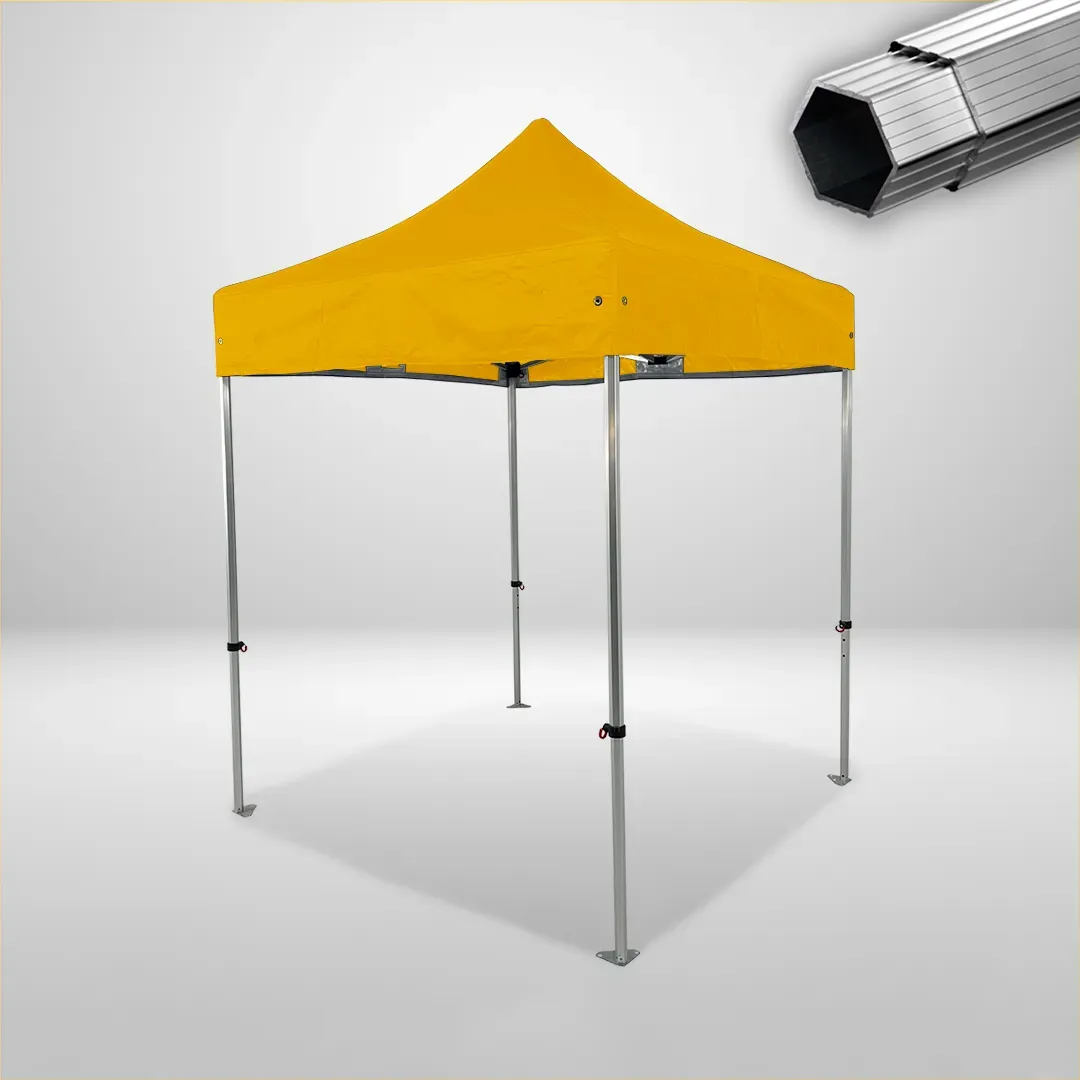 Carpa Plegable 2x2 m, Gama PLUS 40mm, Sin laterales, amarillo