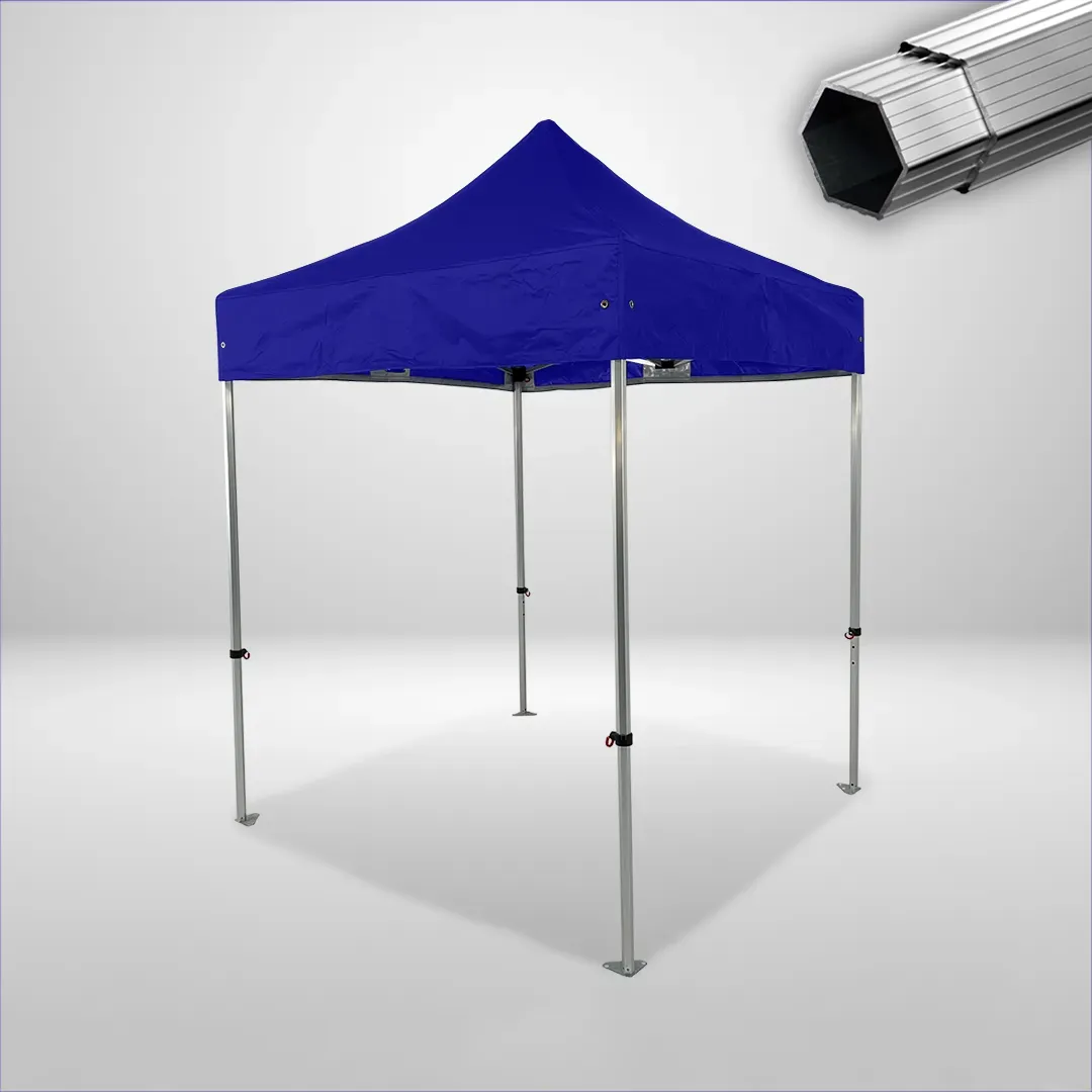 Carpa Plegable 2x2 m, Gama PLUS 40mm, Sin laterales, azul