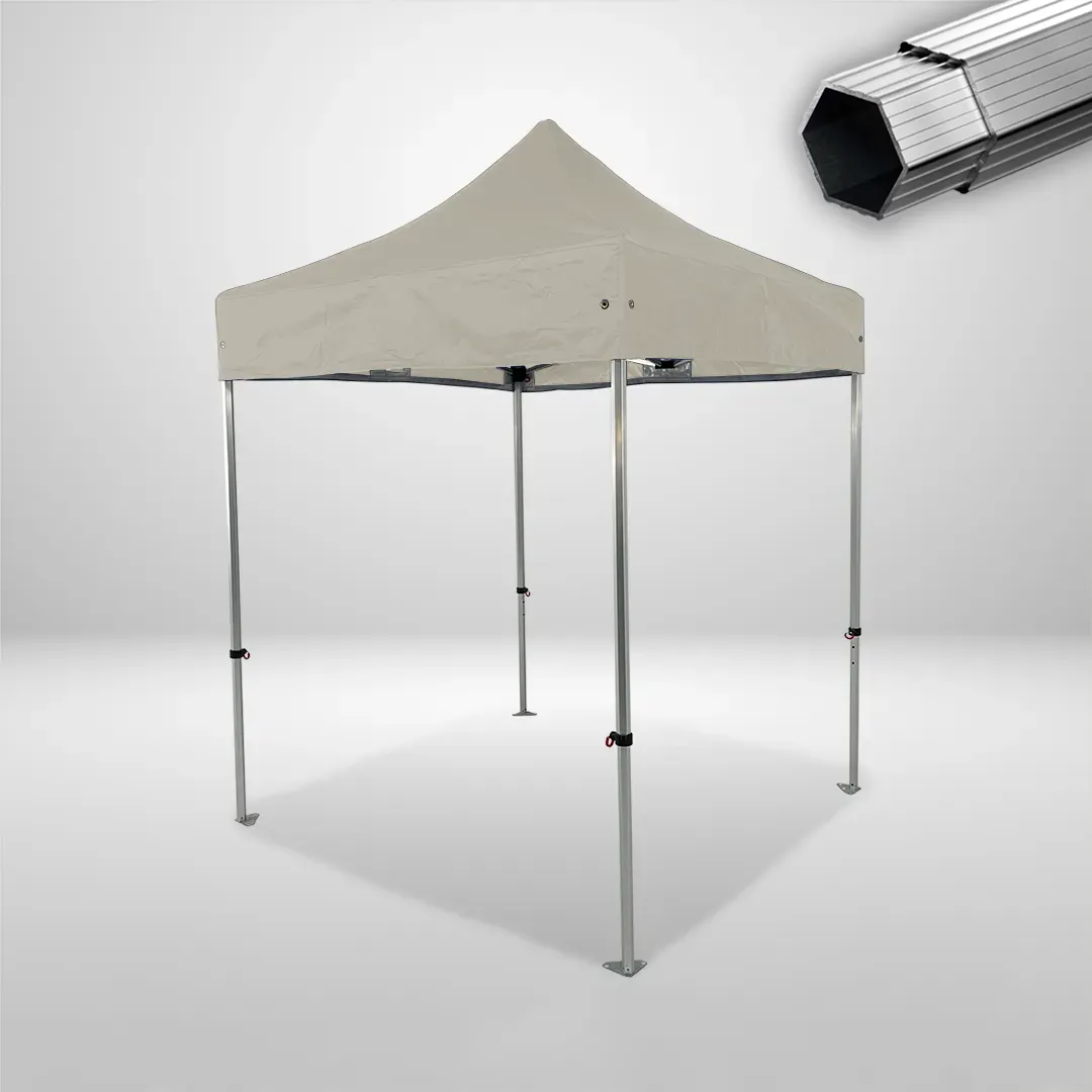 Carpa Plegable 2x2 m, Gama PLUS 40mm, Sin laterales, beige