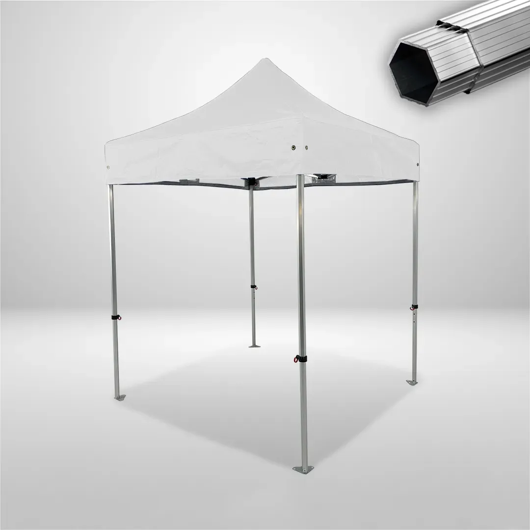 Carpa Plegable 2x2 m, Gama PLUS 40mm, Sin laterales, blanco