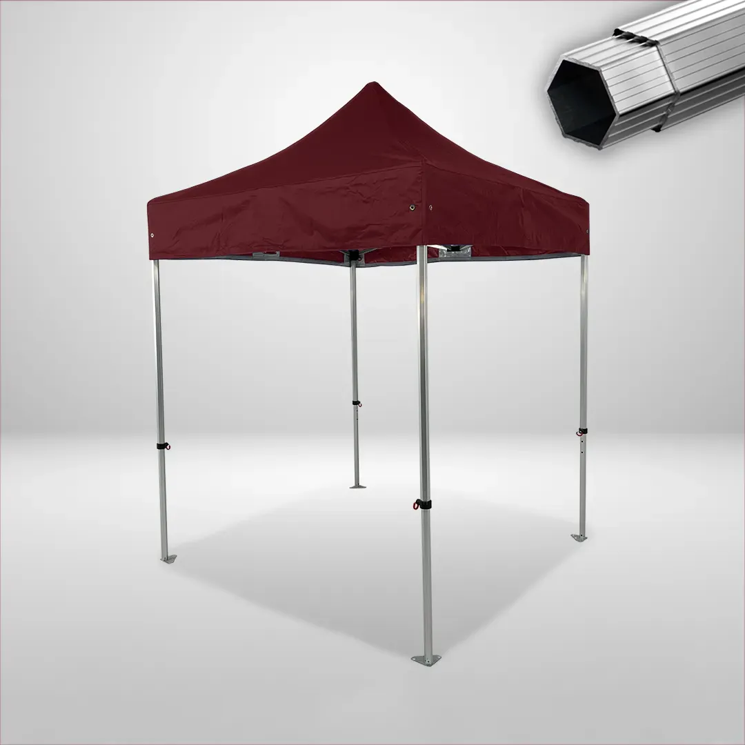 Carpa Plegable 2x2 m, Gama PLUS 40mm, Sin laterales, burdeos