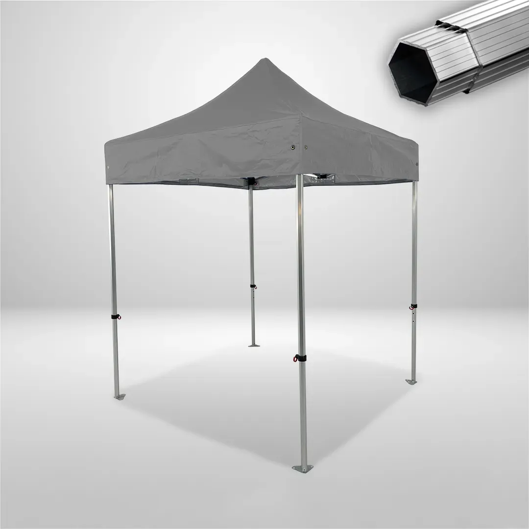 Carpa Plegable 2x2 m, Gama PLUS 40mm, Sin laterales, gris