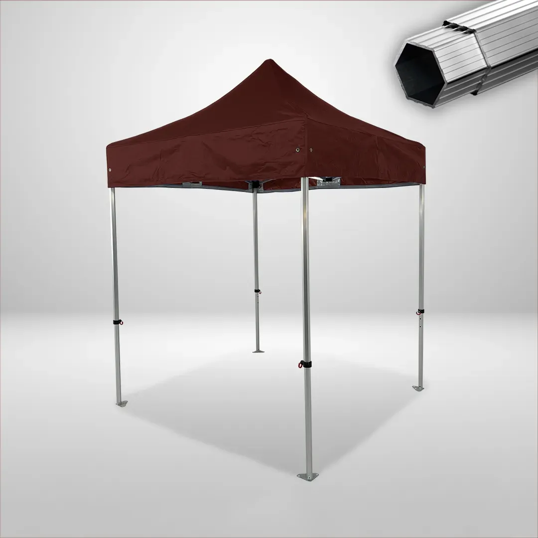 Carpa Plegable 2x2 m, Gama PLUS 40mm, Sin laterales, marron