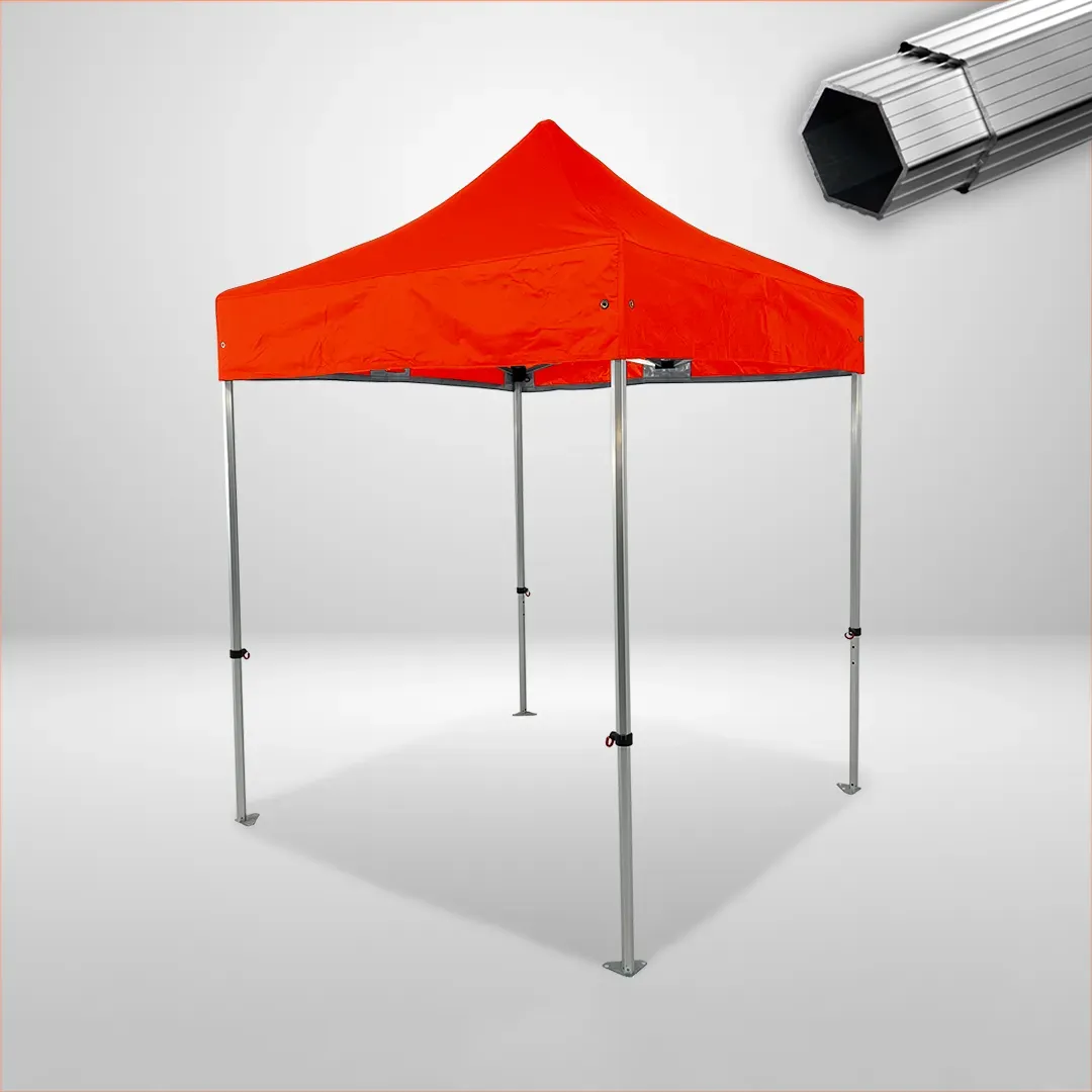 Carpa Plegable 2x2 m, Gama PLUS 40mm, Sin laterales, naranja