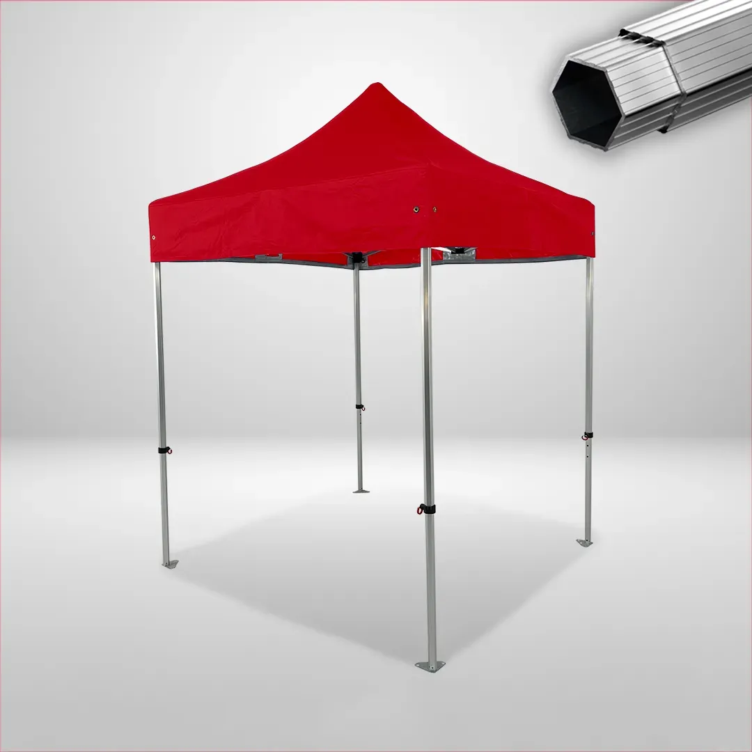 Carpa Plegable 2x2 m, Gama PLUS 40mm, Sin laterales, rojo