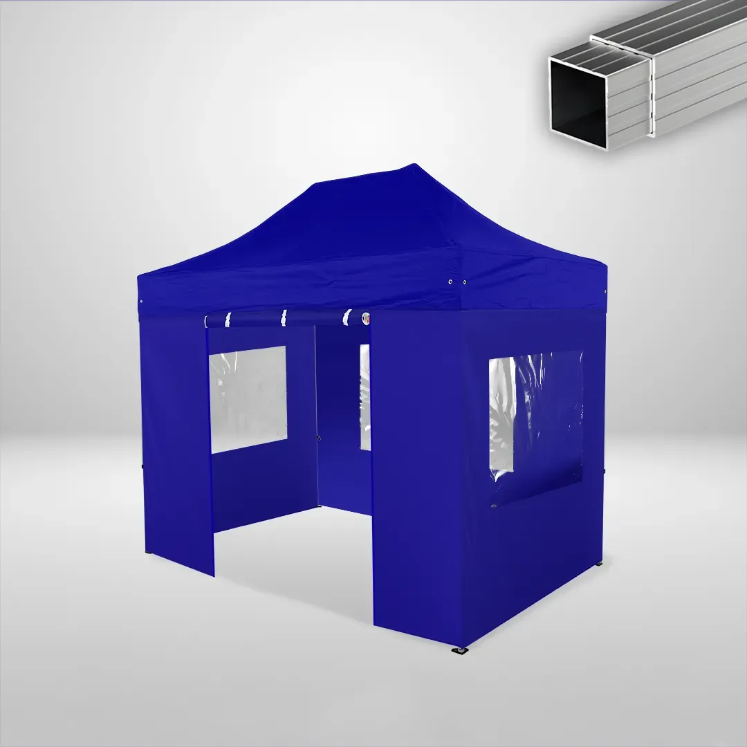Carpa Plegable 3x2 m, Gama ECO 32mm, 3 laterales con ventanas y 1 laterales con puerta, azul 1 Carpa Plegable 3x2 m, Gama ECO 32mm, 3 laterales con ventanas y 1 laterales con puerta, azul