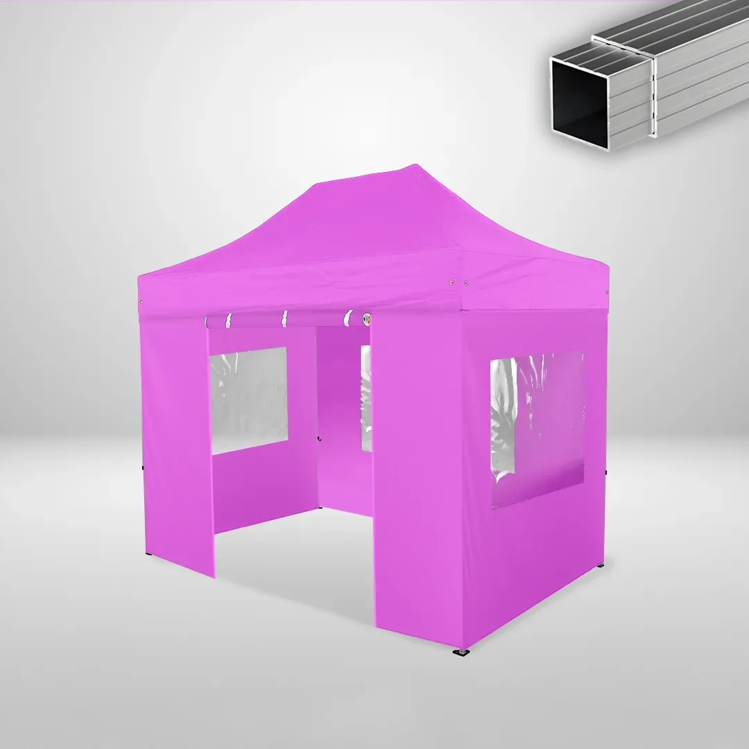 Carpa Plegable 3x2 m, Gama ECO 32mm, 3 laterales con ventanas y 1 laterales con puerta, rosa 1 Carpa Plegable 3x2 m, Gama ECO 32mm, 3 laterales con ventanas y 1 laterales con puerta, rosa