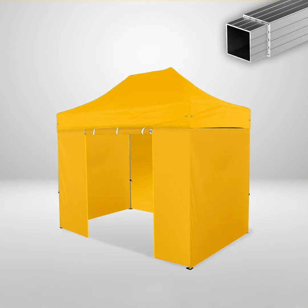 Carpa Plegable 3x2 m, Gama ECO 32mm, 3 laterales lisos y 1 lateral con puerta, amarillo 1 Carpa Plegable 3x2 m, Gama ECO 32mm, 3 laterales lisos y 1 lateral con puerta, amarillo