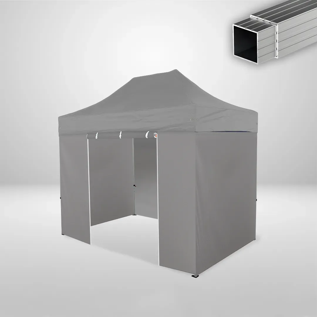 Carpa Plegable 3x2 m, Gama ECO 32mm, 3 laterales lisos y 1 lateral con puerta, gris 1 Carpa Plegable 3x2 m, Gama ECO 32mm, 3 laterales lisos y 1 lateral con puerta, gris