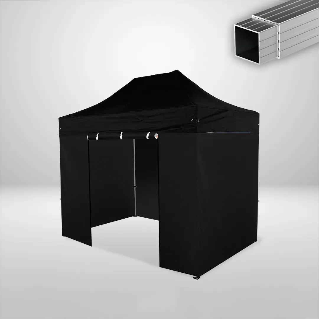 Carpa Plegable 3x2 m, Gama ECO 32mm, 3 laterales lisos y 1 lateral con puerta, negro 1 Carpa Plegable 3x2 m, Gama ECO 32mm, 3 laterales lisos y 1 lateral con puerta, negro