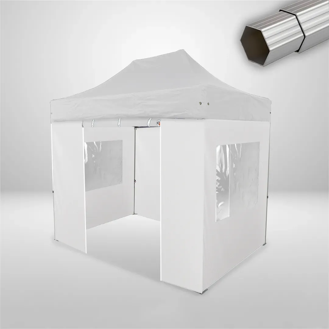 Carpa Plegable 3x2 m, Gama ELITE 50mm, 2 laterales con puerta y 2 laterales con ventanas, blanco 1 Carpa Plegable 3x2 m, Gama ELITE 50mm, 2 laterales con puerta y 2 laterales con ventanas, blanco