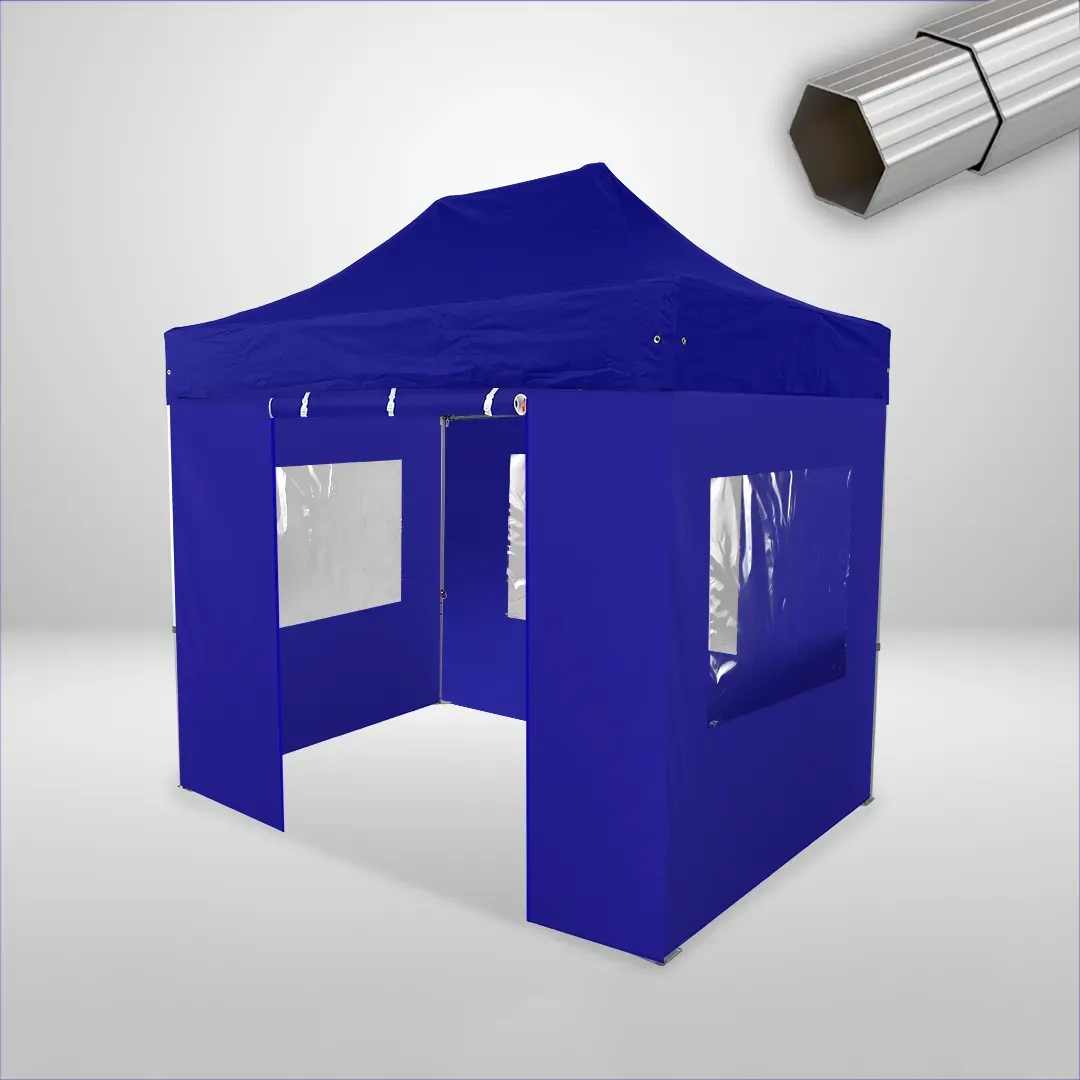 Carpa Plegable 3x2 m, Gama ELITE 50mm, 3 laterales con ventanas y 1 laterales con puerta, azul 1 Carpa Plegable 3x2 m, Gama ELITE 50mm, 3 laterales con ventanas y 1 laterales con puerta, azul