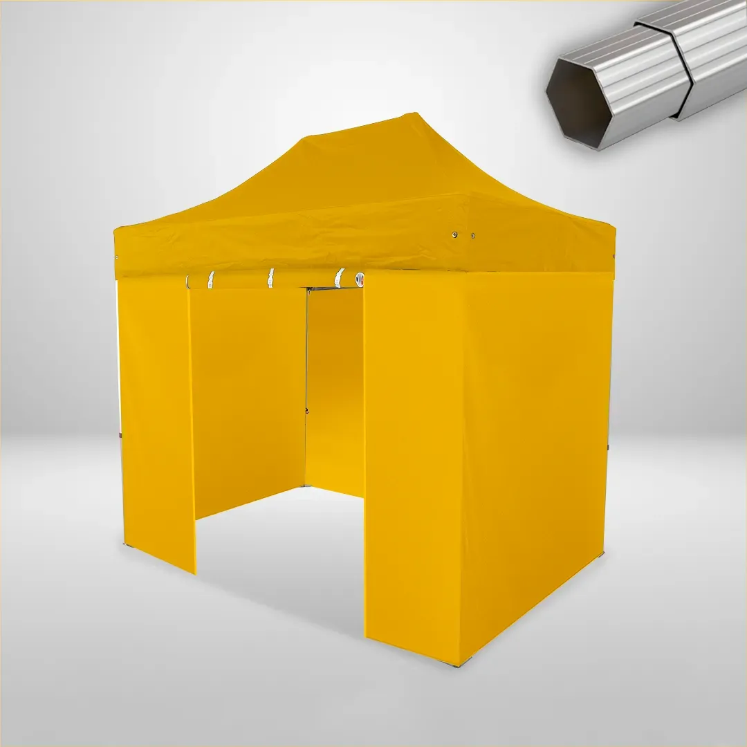 Carpa Plegable 3x2 m, Gama ELITE 50mm, 3 laterales lisos y 1 lateral con puerta, amarillo 1 Carpa Plegable 3x2 m, Gama ELITE 50mm, 3 laterales lisos y 1 lateral con puerta, amarillo
