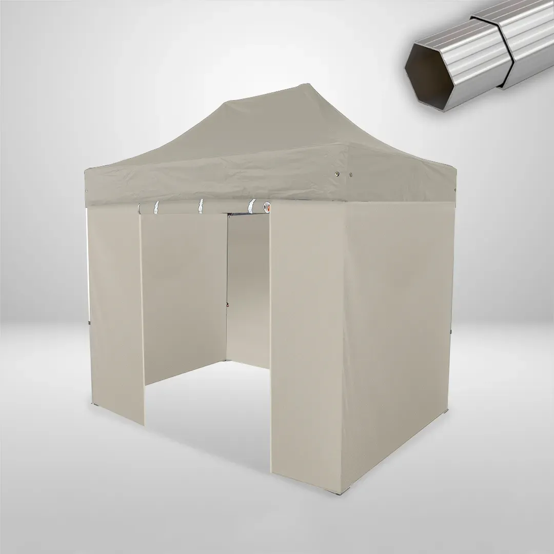 Carpa Plegable 3x2 m, Gama ELITE 50mm, 3 laterales lisos y 1 lateral con puerta, beige 1 Carpa Plegable 3x2 m, Gama ELITE 50mm, 3 laterales lisos y 1 lateral con puerta, beige