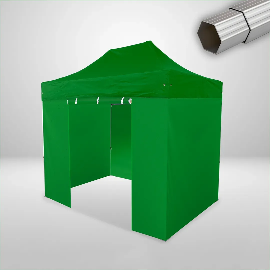 Carpa Plegable 3x2 m, Gama ELITE 50mm, 3 laterales lisos y 1 lateral con puerta, verde botella 1 Carpa Plegable 3x2 m, Gama ELITE 50mm, 3 laterales lisos y 1 lateral con puerta, verde botella