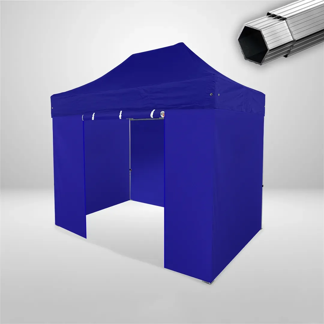 Carpa Plegable 3x2 m, Gama PLUS 40mm, 3 laterales lisos y 1 lateral con puerta, azul 1 Carpa Plegable 3x2 m, Gama PLUS 40mm, 3 laterales lisos y 1 lateral con puerta, azul