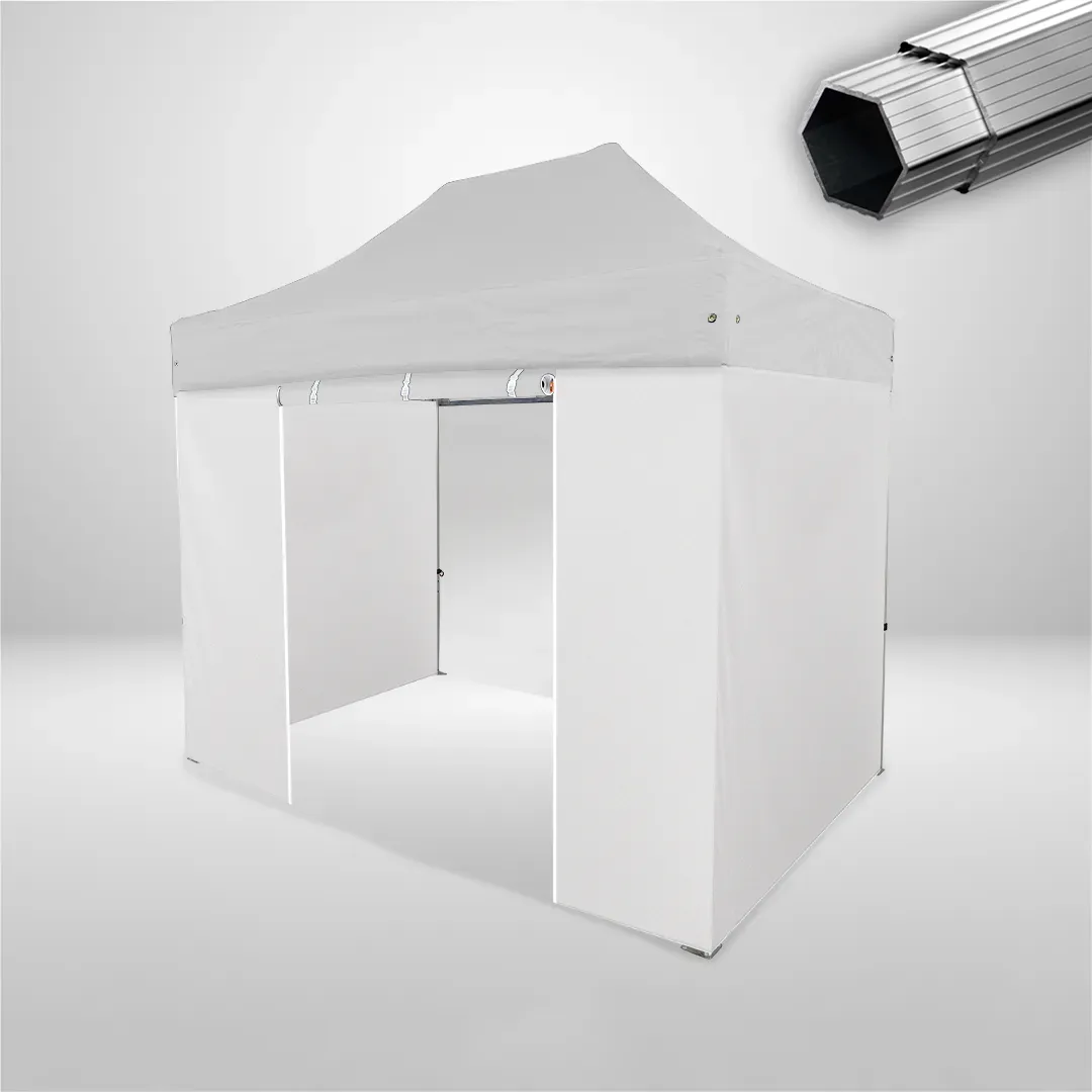 Carpa Plegable 3x2 m, Gama PLUS 40mm, 3 laterales lisos y 1 lateral con puerta, blanco 1 Carpa Plegable 3x2 m, Gama PLUS 40mm, 3 laterales lisos y 1 lateral con puerta, blanco