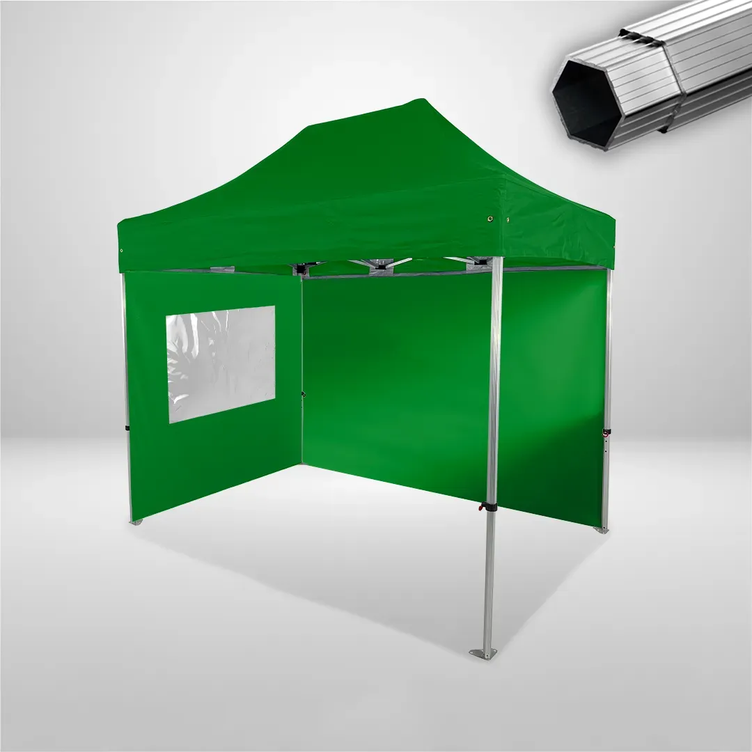 Carpa Plegable 3x2 m, Gama PLUS 40mm, 1 lateral liso y 1 lateral con ventana, verde botella 1 Carpa Plegable 3x2 m, Gama PLUS 40mm, 1 lateral liso y 1 lateral con ventana, verde botella