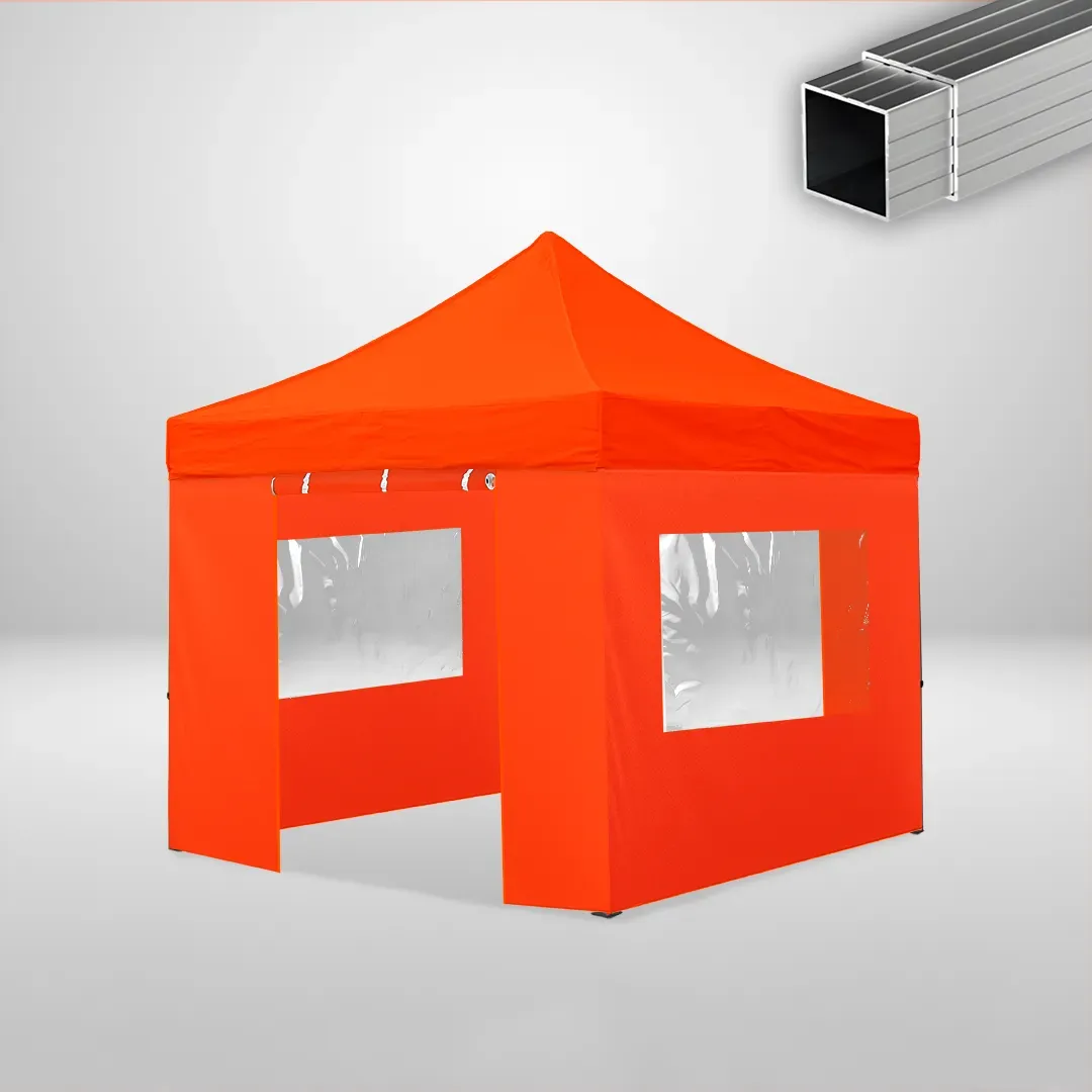Carpa Plegable 3x3 m, Gama ECO 32mm, 2 laterales con puerta y 2 laterales con ventanas, naranja 1 Carpa Plegable 3x3 m, Gama ECO 32mm, 2 laterales con puerta y 2 laterales con ventanas, naranja
