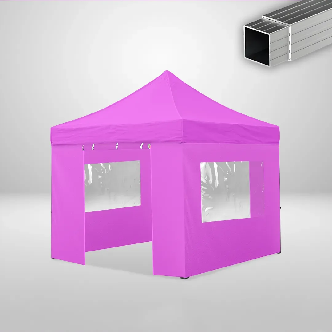 Carpa Plegable 3x3 m, Gama ECO 32mm, 2 laterales con puerta y 2 laterales con ventanas, rosa 1 Carpa Plegable 3x3 m, Gama ECO 32mm, 2 laterales con puerta y 2 laterales con ventanas, rosa