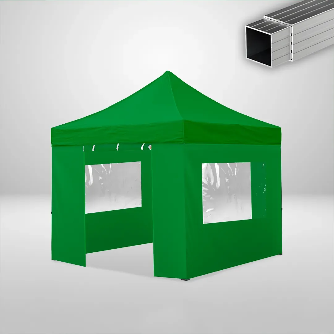 Carpa Plegable 3x3 m, Gama ECO 32mm, 2 laterales con puerta y 2 laterales con ventanas, verde botella 1 Carpa Plegable 3x3 m, Gama ECO 32mm, 2 laterales con puerta y 2 laterales con ventanas, verde botella