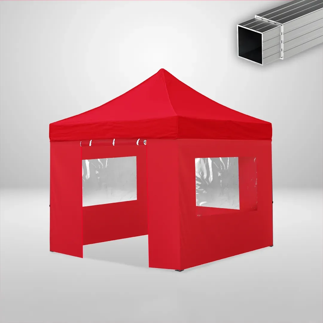 Carpa Plegable 3x3 m, Gama ECO 32mm, 3 laterales con ventanas y 1 laterales con puerta, rojo 1 Carpa Plegable 3x3 m, Gama ECO 32mm, 3 laterales con ventanas y 1 laterales con puerta, rojo