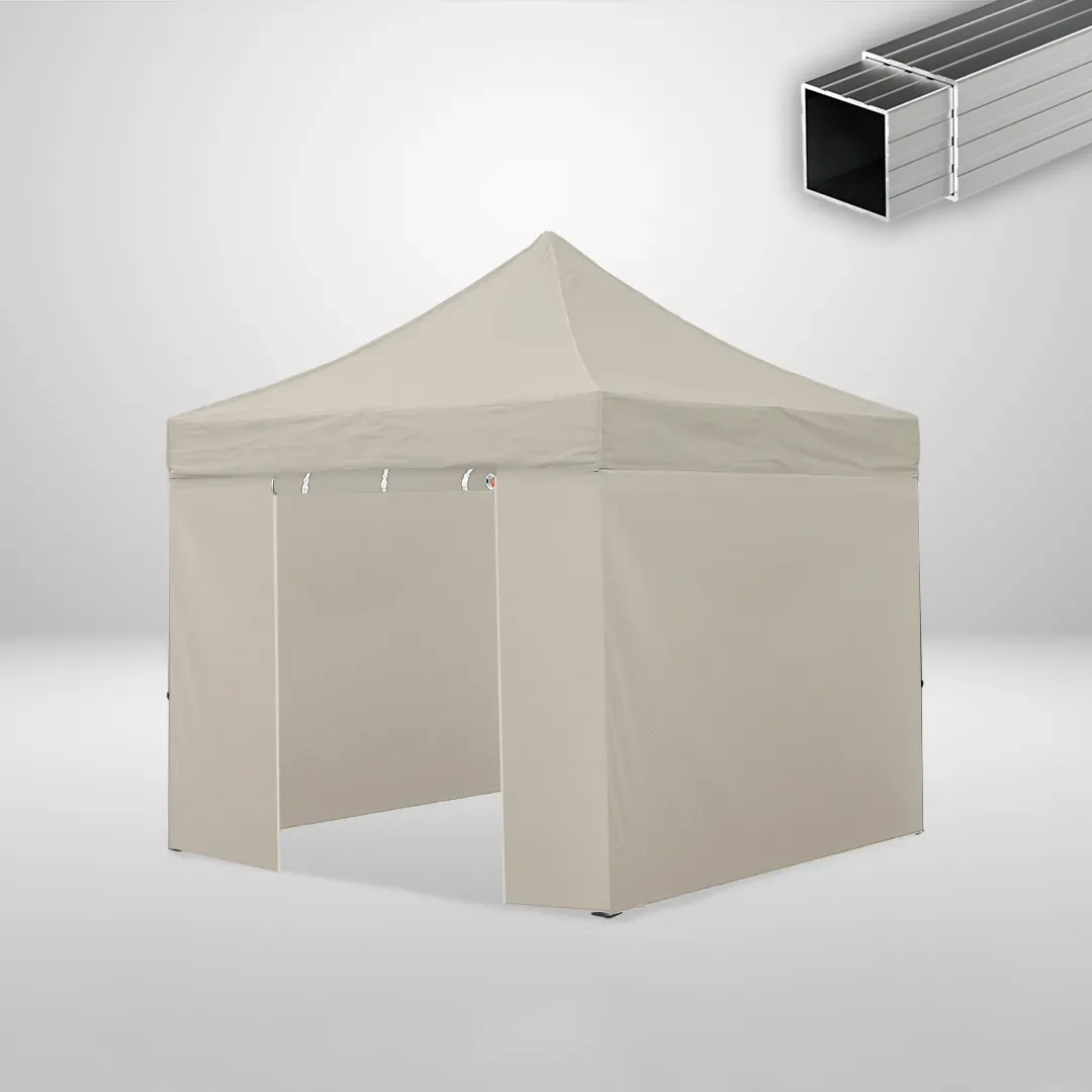 Carpa Plegable 3x3 m, Gama ECO 32mm, 3 laterales lisos y 1 lateral con puerta, beige 1 Carpa Plegable 3x3 m, Gama ECO 32mm, 3 laterales lisos y 1 lateral con puerta, beige