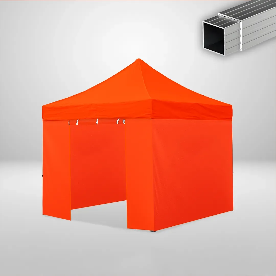 Carpa Plegable 3x3 m, Gama ECO 32mm, 3 laterales lisos y 1 lateral con puerta, naranja 1 Carpa Plegable 3x3 m, Gama ECO 32mm, 3 laterales lisos y 1 lateral con puerta, naranja
