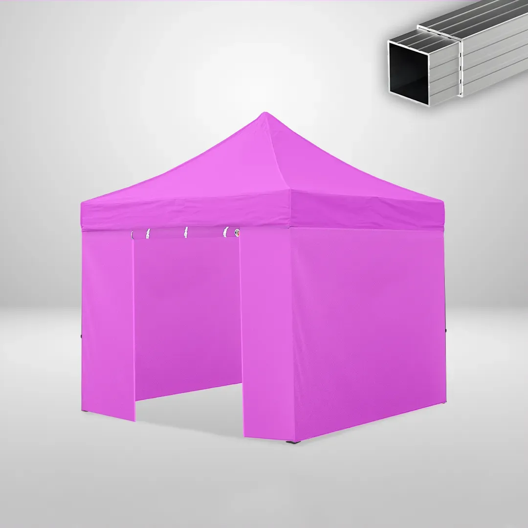 Carpa Plegable 3x3 m, Gama ECO 32mm, 3 laterales lisos y 1 lateral con puerta, rosa 1 Carpa Plegable 3x3 m, Gama ECO 32mm, 3 laterales lisos y 1 lateral con puerta, rosa