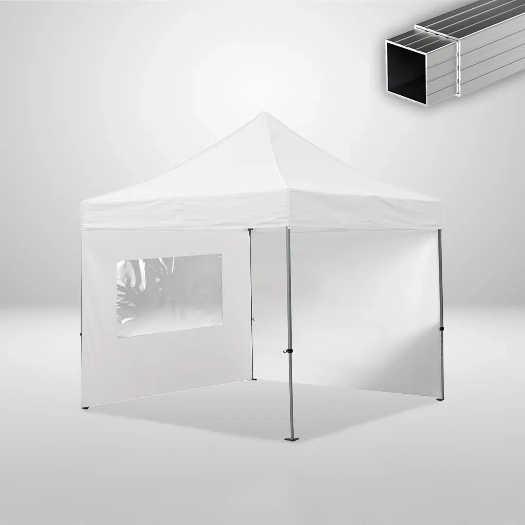 Carpa Plegable 3x3 m, Gama ECO 32mm, 1 lateral liso y 1 lateral con ventana, blanco 1 Carpa Plegable 3x3 m, Gama ECO 32mm, 1 lateral liso y 1 lateral con ventana, blanco