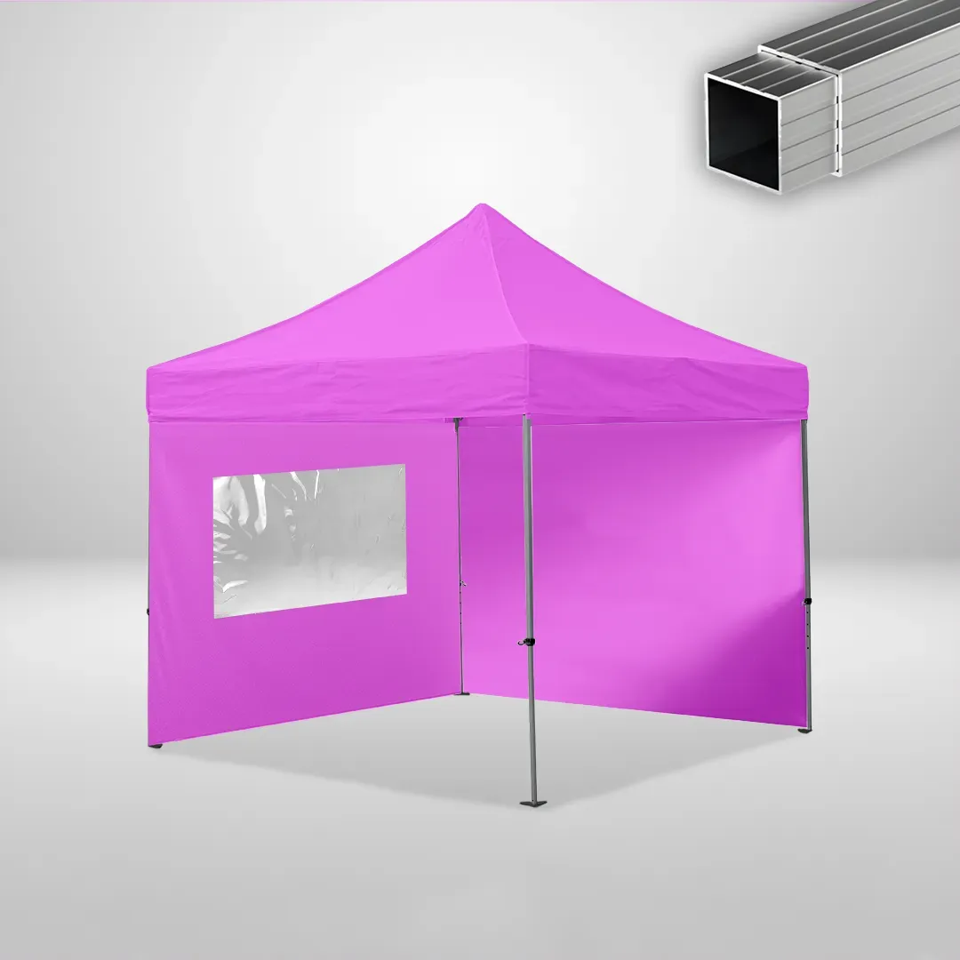 Carpa Plegable 3x3 m, Gama ECO 32mm, 1 lateral liso y 1 lateral con ventana, rosa 1 Carpa Plegable 3x3 m, Gama ECO 32mm, 1 lateral liso y 1 lateral con ventana, rosa