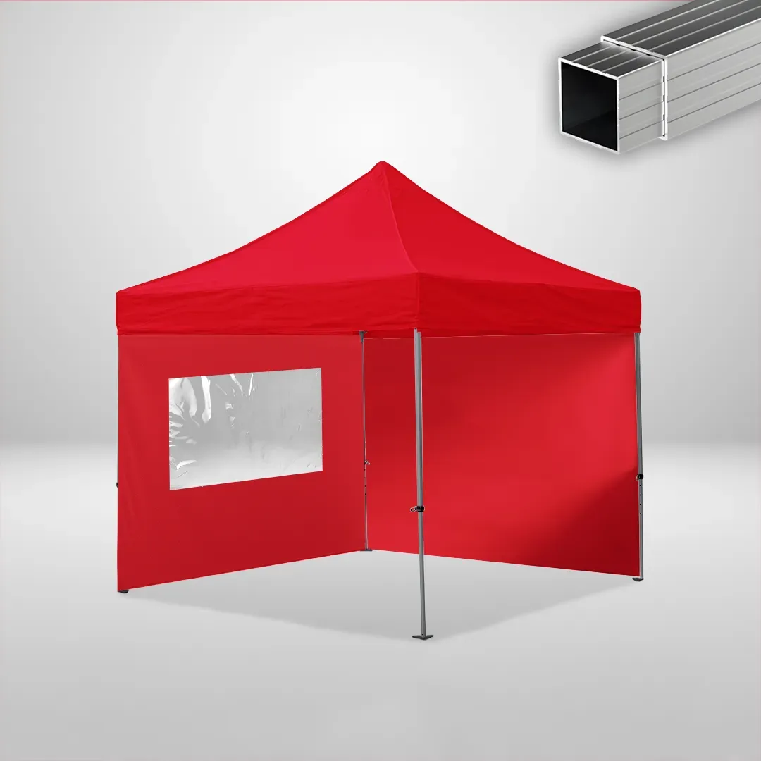 Carpa Plegable 3x3 m, Gama ECO 32mm, 1 lateral liso y 1 lateral con ventana, rojo 1 Carpa Plegable 3x3 m, Gama ECO 32mm, 1 lateral liso y 1 lateral con ventana, rojo