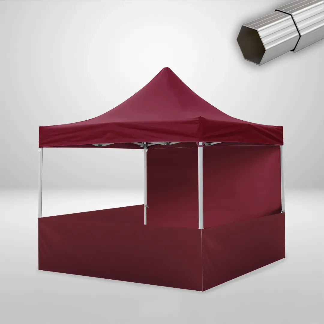 Carpa Plegable 3x3 m, Gama ELITE 50mm, 1 lateral liso y 3 laterales a media altura, burdeos 1 Carpa Plegable 3x3 m, Gama ELITE 50mm, 1 lateral liso y 3 laterales a media altura, burdeos