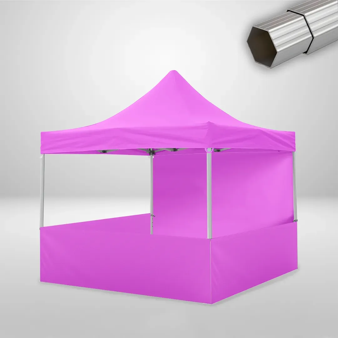 Carpa Plegable 3x3 m, Gama ELITE 50mm, 1 lateral liso y 3 laterales a media altura, rosa 1 Carpa Plegable 3x3 m, Gama ELITE 50mm, 1 lateral liso y 3 laterales a media altura, rosa