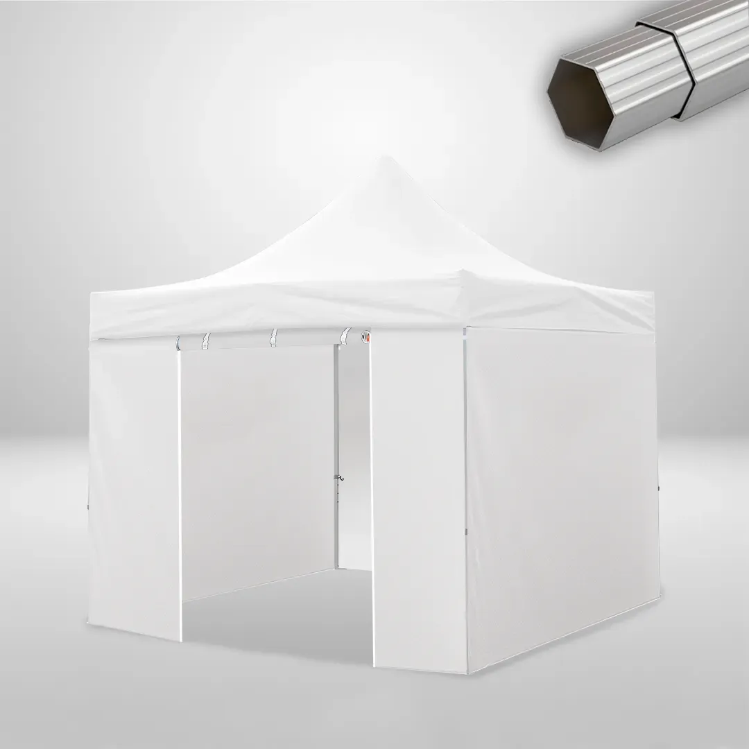Carpa Plegable 3x3 m, Gama ELITE 50mm, 3 laterales lisos y 1 lateral con puerta, blanco 1 Carpa Plegable 3x3 m, Gama ELITE 50mm, 3 laterales lisos y 1 lateral con puerta, blanco