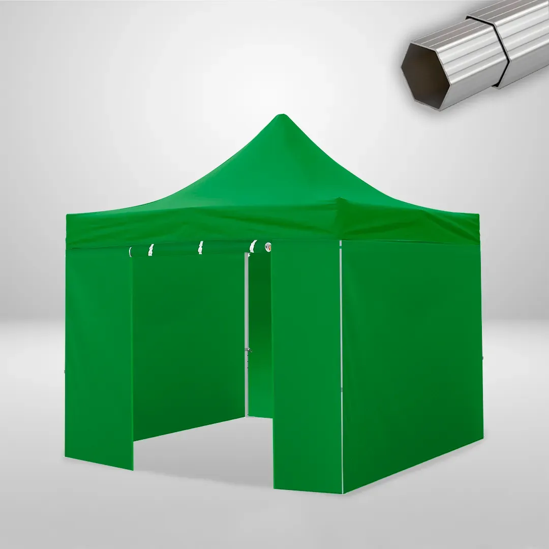 Carpa Plegable 3x3 m, Gama ELITE 50mm, 3 laterales lisos y 1 lateral con puerta, verde botella 1 Carpa Plegable 3x3 m, Gama ELITE 50mm, 3 laterales lisos y 1 lateral con puerta, verde botella