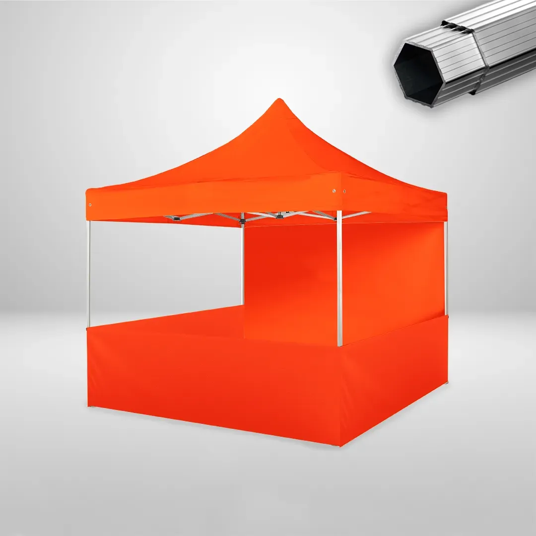 Carpa Plegable 3x3 m, Gama PLUS 40mm, 1 lateral liso y 3 laterales a media altura, naranja 1 Carpa Plegable 3x3 m, Gama PLUS 40mm, 1 lateral liso y 3 laterales a media altura, naranja