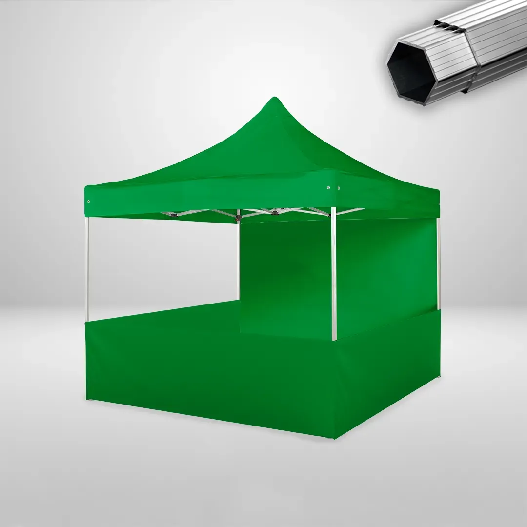 Carpa Plegable 3x3 m, Gama PLUS 40mm, 1 lateral liso y 3 laterales a media altura, verde botella 1 Carpa Plegable 3x3 m, Gama PLUS 40mm, 1 lateral liso y 3 laterales a media altura, verde botella