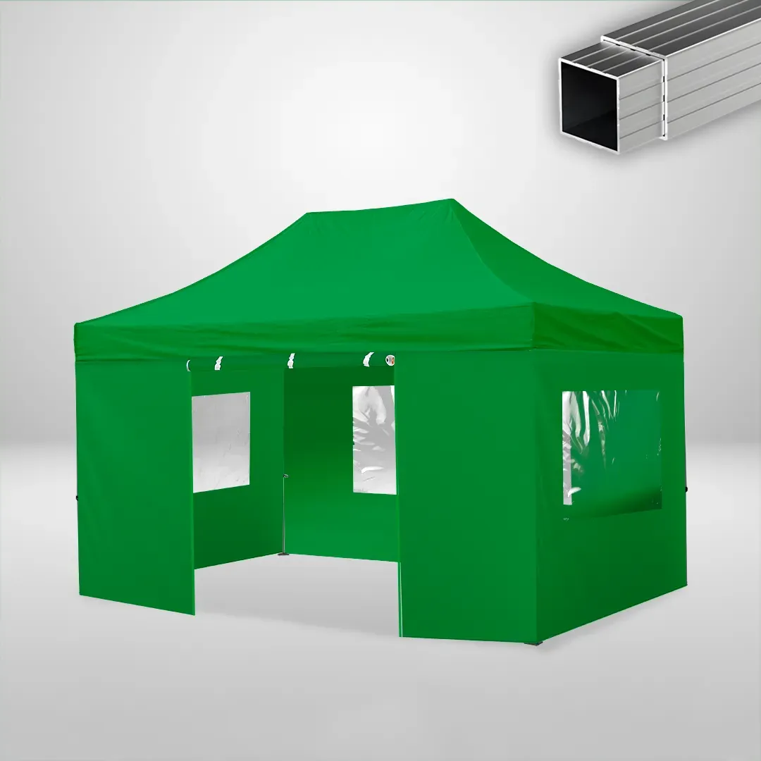 Carpa Plegable 3x4.5 m, Gama ECO 32mm, 3 laterales con ventanas y 1 laterales con puerta, verde botella 1 Carpa Plegable 3x4.5 m, Gama ECO 32mm, 3 laterales con ventanas y 1 laterales con puerta, verde botella