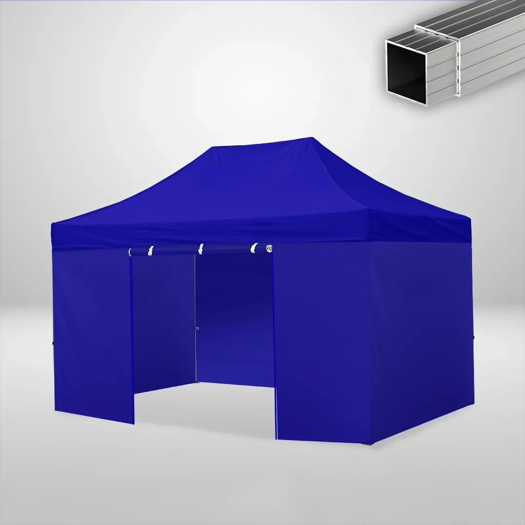 Carpa Plegable 3x4.5 m, Gama ECO 32mm, 3 laterales lisos y 1 lateral con puerta, azul 1 Carpa Plegable 3x4.5 m, Gama ECO 32mm, 3 laterales lisos y 1 lateral con puerta, azul