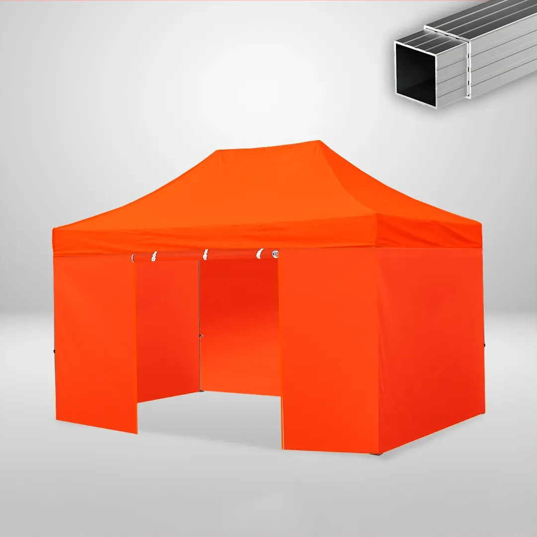 Carpa Plegable 3x4.5 m, Gama ECO 32mm, 3 laterales lisos y 1 lateral con puerta, naranja 1 Carpa Plegable 3x4.5 m, Gama ECO 32mm, 3 laterales lisos y 1 lateral con puerta, naranja
