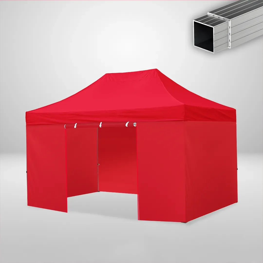 Carpa Plegable 3x4.5 m, Gama ECO 32mm, 3 laterales lisos y 1 lateral con puerta, rojo 1 Carpa Plegable 3x4.5 m, Gama ECO 32mm, 3 laterales lisos y 1 lateral con puerta, rojo