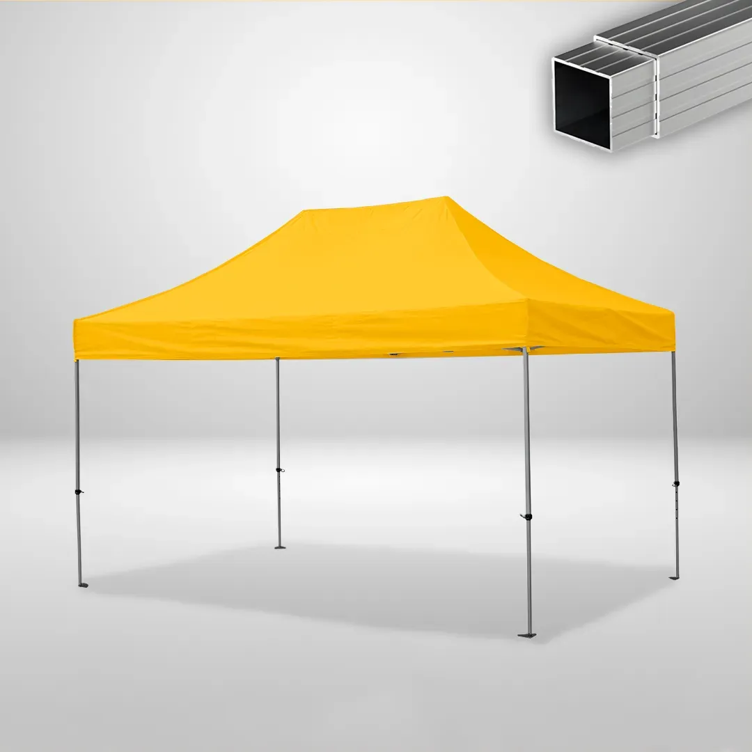 Carpa Plegable 3x4.5 m, Gama ECO 32mm, Sin laterales, amarillo 1 Carpa Plegable 3x4.5 m, Gama ECO 32mm, Sin laterales, amarillo
