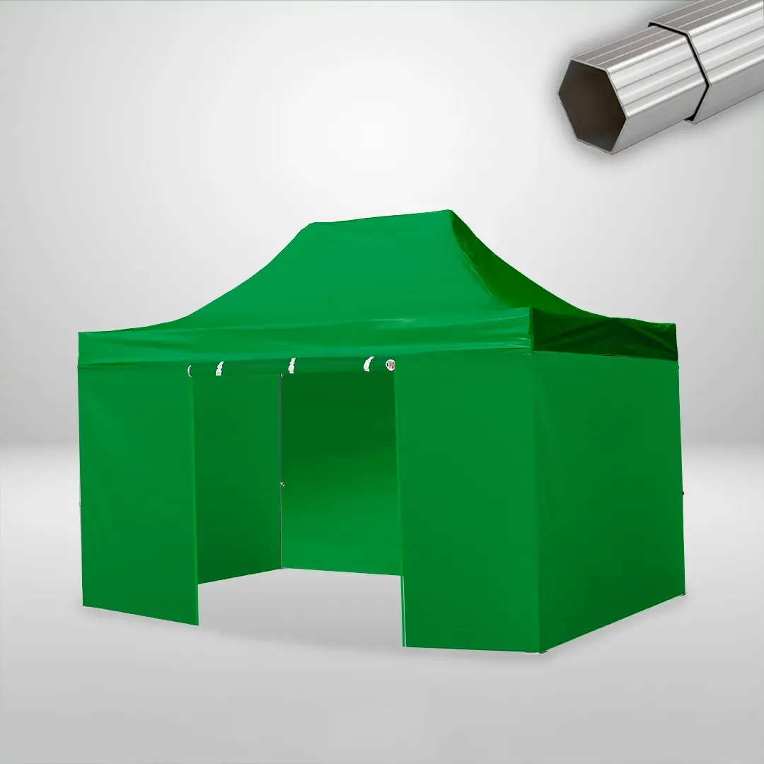 Carpa Plegable 3x4.5 m, Gama ELITE 50mm, 3 laterales lisos y 1 lateral con puerta, verde botella 1 Carpa Plegable 3x4.5 m, Gama ELITE 50mm, 3 laterales lisos y 1 lateral con puerta, verde botella