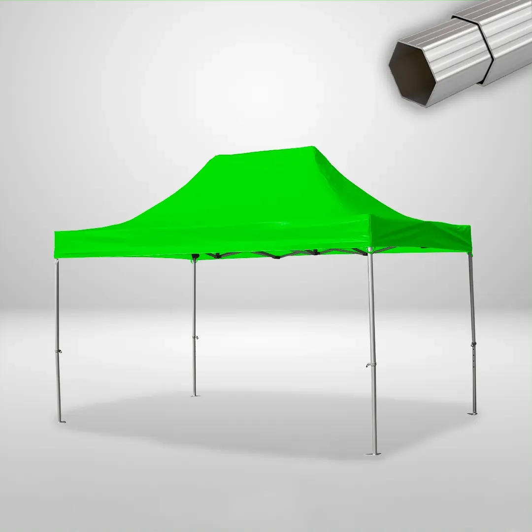 Carpa Plegable 3x4.5 m, Gama ELITE 50mm, Sin laterales, verde lima 1 Carpa Plegable 3x4.5 m, Gama ELITE 50mm, Sin laterales, verde lima